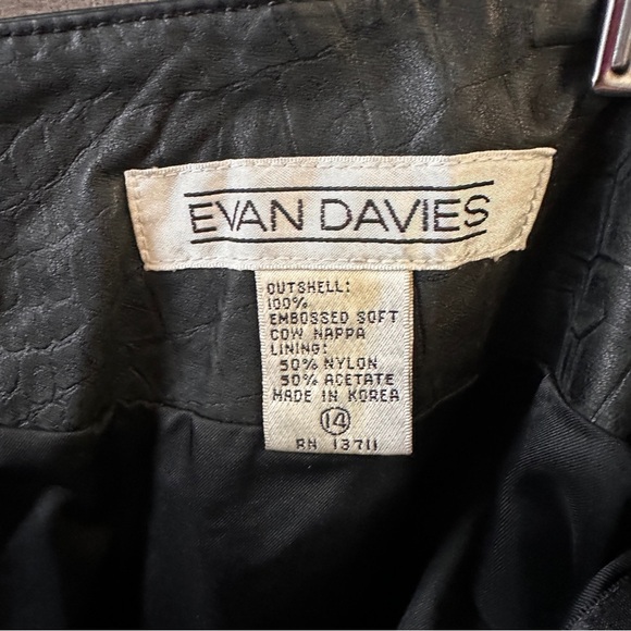 Evan Davies Croc Embossed Leather Pencil Skirt Size 14 - Picture 8 of 11